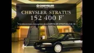 Publicité 1995 Chrysler Stratus (Pourquoi devant des escalators ?)