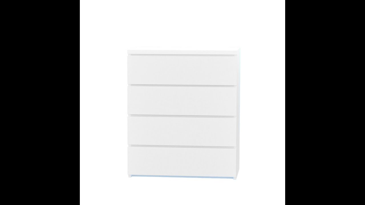 LOWA 4 DRAWER CHEST DRESSER ,WHITE ,TALL BOY