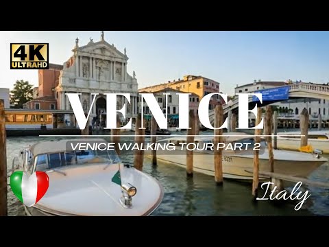 🇮🇹 Amazing Sunset in VENICE Italy, Venice Italy Walking Tour Part 2, 4K Unedited