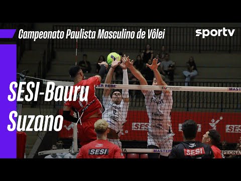 SESI-BAURU 1 X 3 SUZANO | MELHORES MOMENTOS | CAMPEONATO PAULISTA MASCULINO DE VÔLEI 2025 | sportv