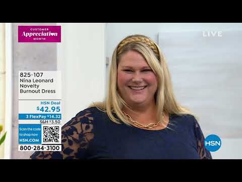 Nina Leonard Novelty Burnout Dress