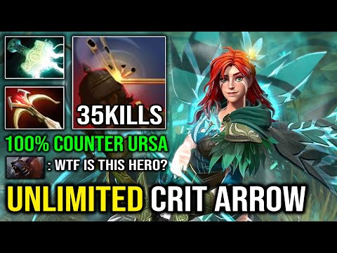 BRUTAL Raining Crit Arrow 35KILLS Windranger 100% Counter Ursa with Aghanim Daedalus Dota 2