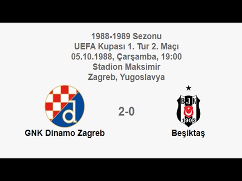 GNK Dinamo Zagreb 2-0 Beşiktaş 05.10.1988 - 1988-1989 UEFA Cup 1st Round 2nd Leg