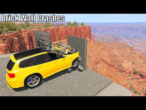 Vehicles VS Brick Wall (High Speed Crashes) - BeamNG drive Brick Wall Insane Crashes