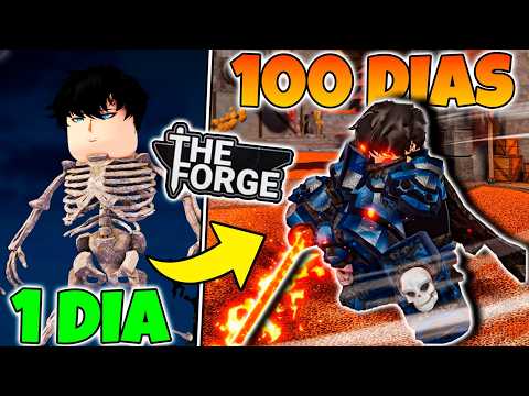 FIQUEI MUITO FORTE! SOBREVIVI 100 DIAS NESSE NOVO JOGO DO ROBLOX! (THE FORGE)