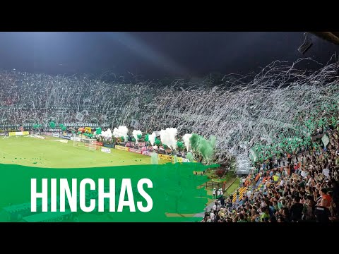 "RECIBIMIENTO DE LA HINCHADA VERDOLAGA" Barra: Los del Sur • Club: Atlético Nacional