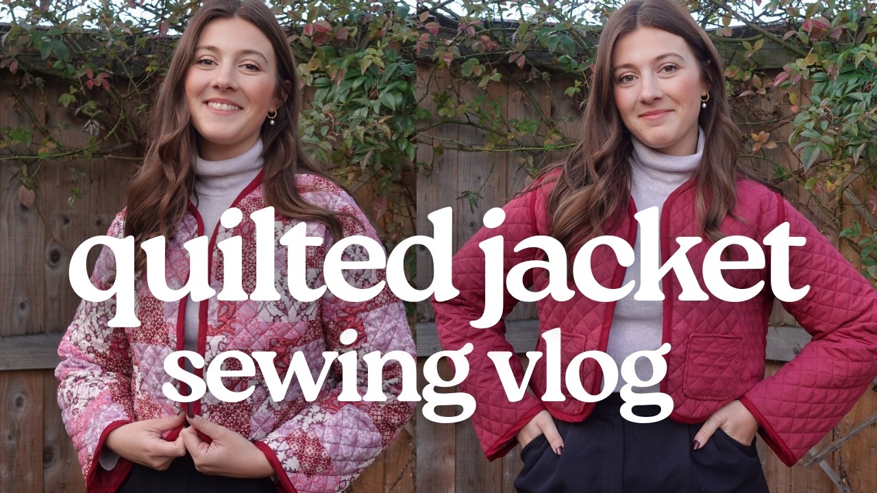 I tried sewing a quilted jacket… it was harder than I thought! | Reversible fall jacket DIY vlog 🍂