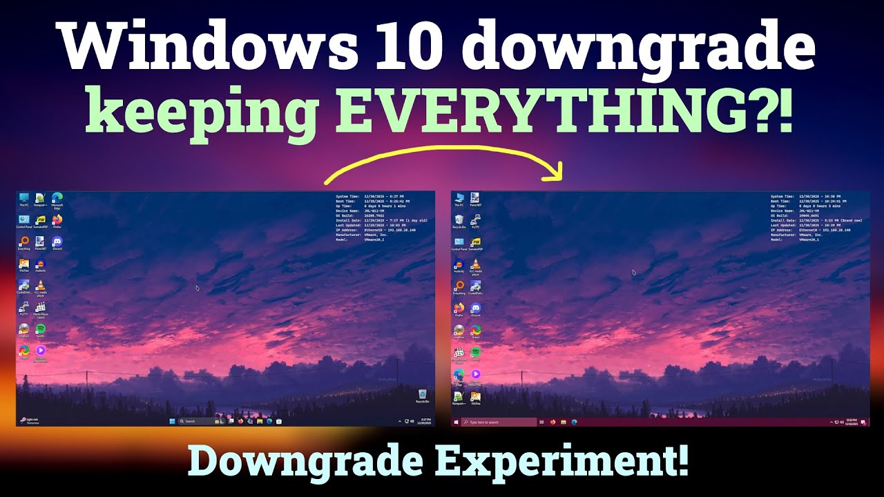 Downgrade to Windows 10 keeping EVERYTHING?! - Experiment