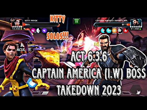 How to easily defeat Act 6.3.6 captain America (I.W) | kitty pryde solos | mcoc
