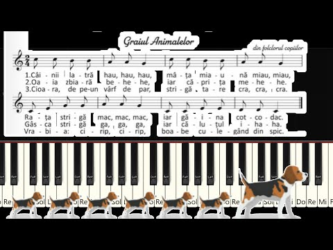Graiul Animalelor din Folclorul Copiilor TUtorial PIAN Nivel Incepator