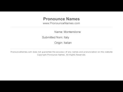 How to pronounce Montemilone (Italian/Italy) - PronounceNames.com