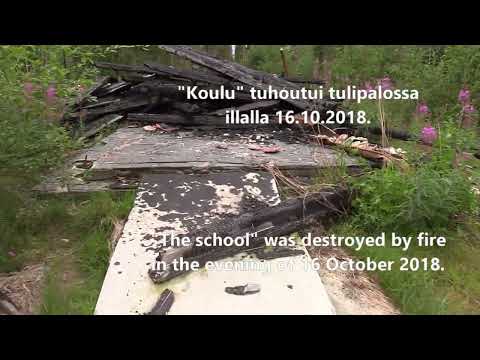 Joulupukin paja entinen Ruikan koulu, Santa's workshop, the former Ruikka school. Tulipalo Fire आग