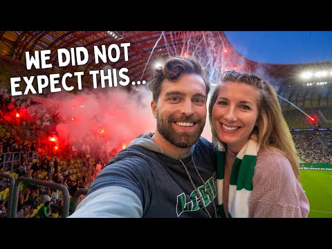 Americans WILD FIRST Experience at a Polish Football Match - the CRAZIEST ULTRAS