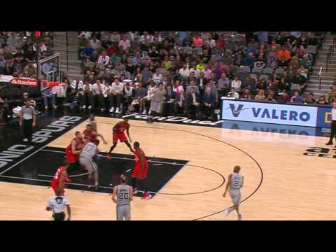 Jonas Valanciunas Denies LaMarcus Aldridge | Raptors vs Spurs | April 2, 2016 | NBA 2015-16 Season