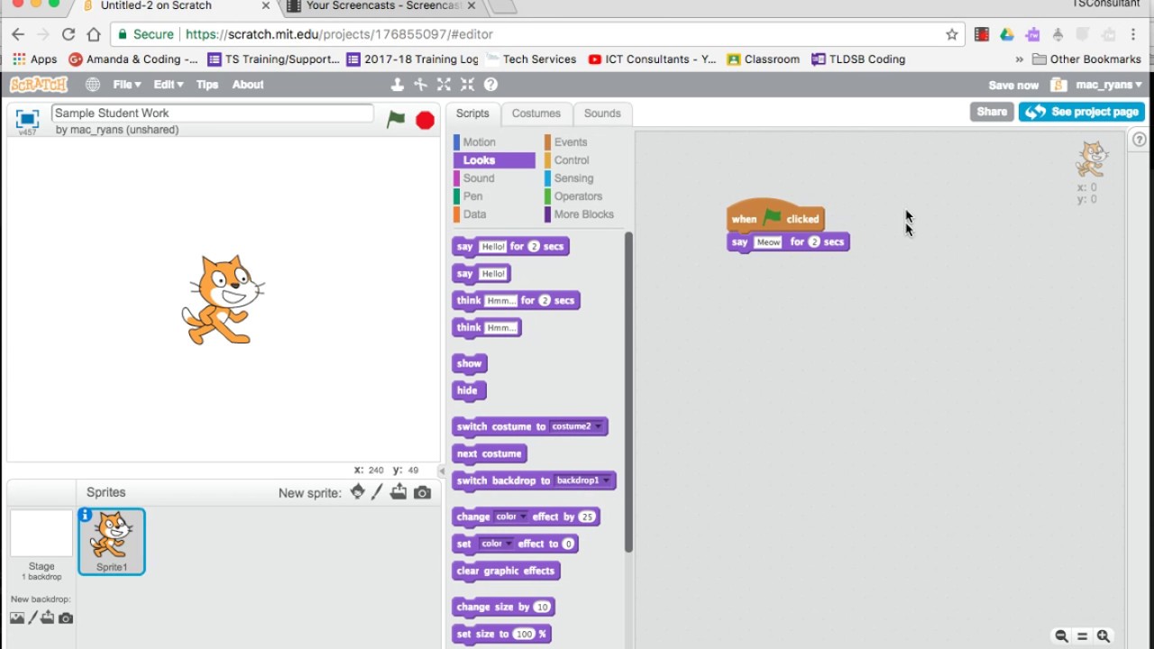Adding student Projects to a Class Studio in Scratch