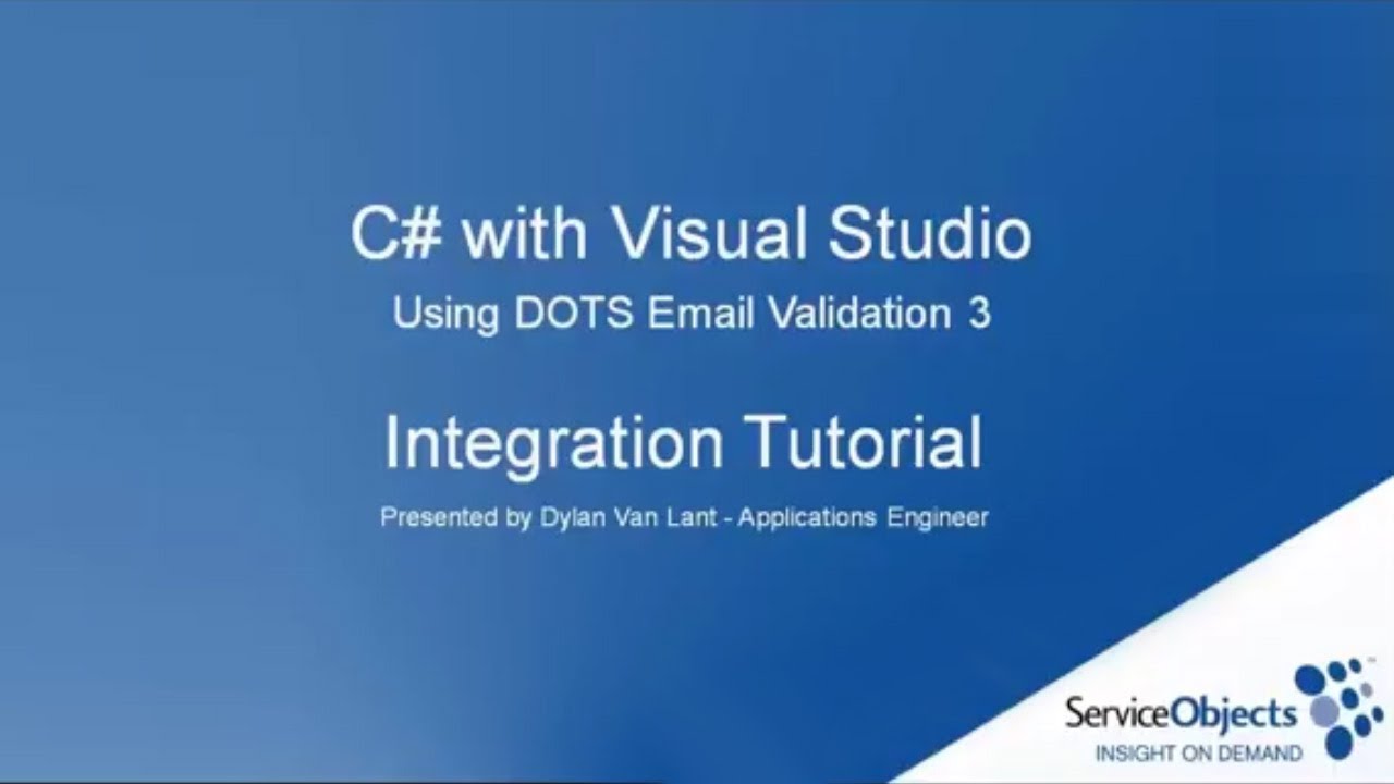 C# Integration Tutorial with DOTS Email Validation 3