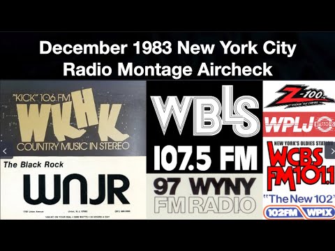 New York City Radio Montage Aircheck WBLS WKHK WCBS FM WDHA WHTZ WPIX WPAT WYNY WPLJ  December 1983