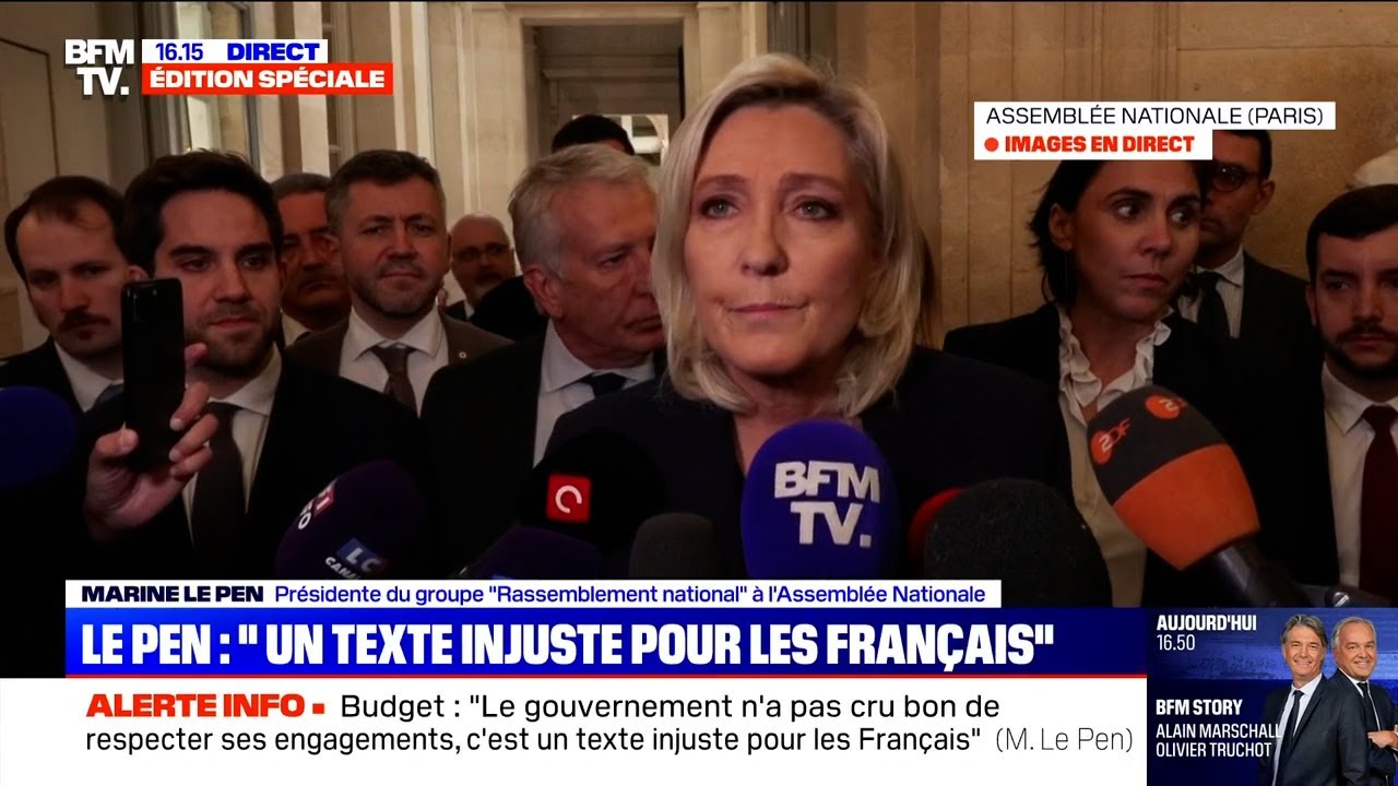 Marine Le Pen : « Nous déposons une motion de censure et nous voterons la censure du Gouvernement. »