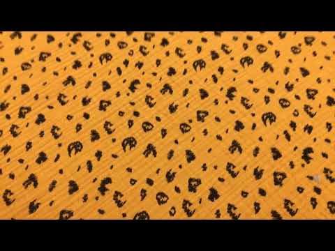 Bekleidungsstoff Double Gauze Musselin Windelstoff Leopard ockergelb schwarz