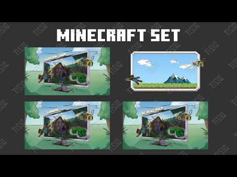 Minecraft | Animated Stream Overlays | Twitch Package | Twitch Stinger Transtition