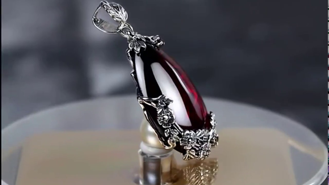 Garnet Gemstone Natural Chalcedony Pendant Necklace For Women