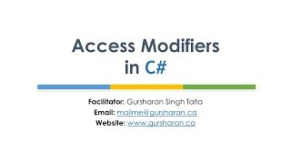 Access Modifiers in C# - public, private, protected