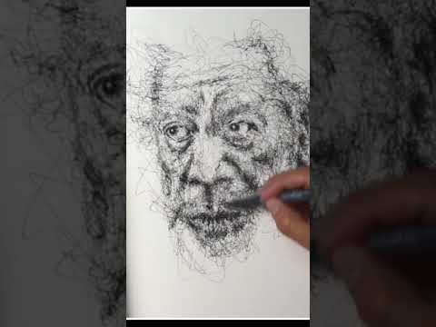 Thumbnail for scribbling,line face drowning in pen work #youtubeshorts #video #pencildrawing by O.V. Wright
