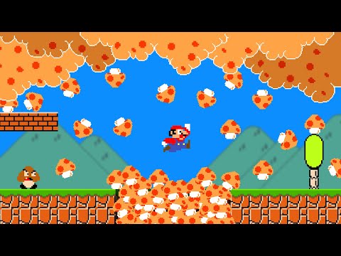 Super Mario Bros., but It's Raining Super Mushrooms...