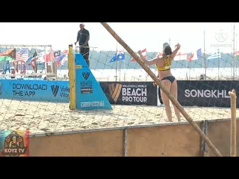 Beach Volleyball World Pro tour 2022 Samila beach Songkhla Thailand| Canada vs France Set 3