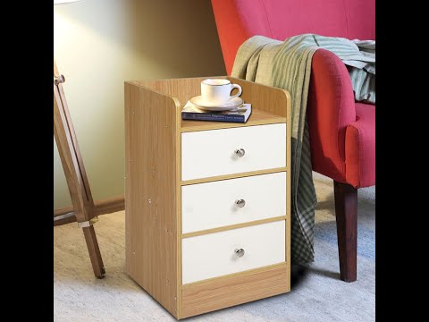 Wooden Sofa Bedside Nightstand Table With Drawers