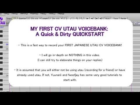 Making your own first UTAU voicebank (crammed in 1 minute)