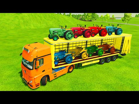 TRANSPORT OF COLORS ! MINI ZETOR TRACTOR TRANSPORTING TO WORK IN GRASS JOB ! Farming Simulator 22