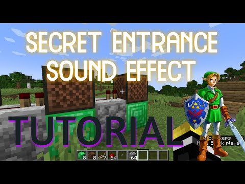 TheCulversDeluxe - How to Build a Secret Entrance Sound Effect in MINECRAFT [Zelda Secret Door] [Minecraft Note Blocks]