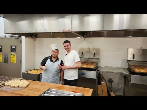 🍩 SESAME DONUTS! 🍩 behind-the-scenes, step-by-step process how they are made in mass production.