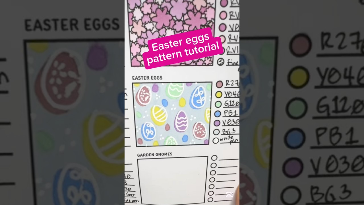 Easter eggs pattern colouring tutorial