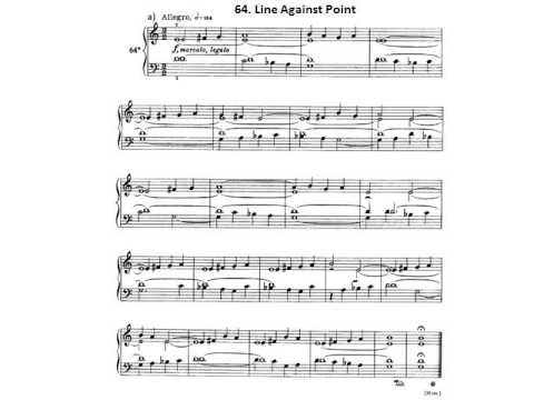 Béla Bartók Piano Mikrokosmos Volumen 2. 64 Line Against Point Audición. Partitura