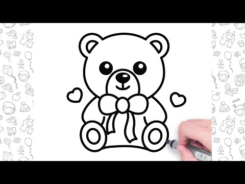Teddy Bear Drawing Easy Step by Step | Cute Drawings