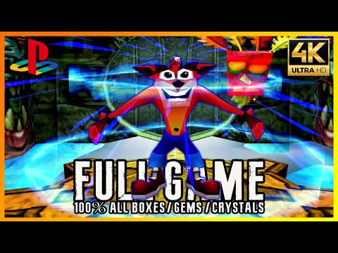 CRASH BANDICOOT 2: CORTEX STRIKES BACK (1997) | PS1 4K60ᶠᵖˢ Classics | 100% All Box/Gems/Crystals