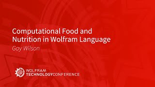 Computational Food and Nutrition in Wolfram Language