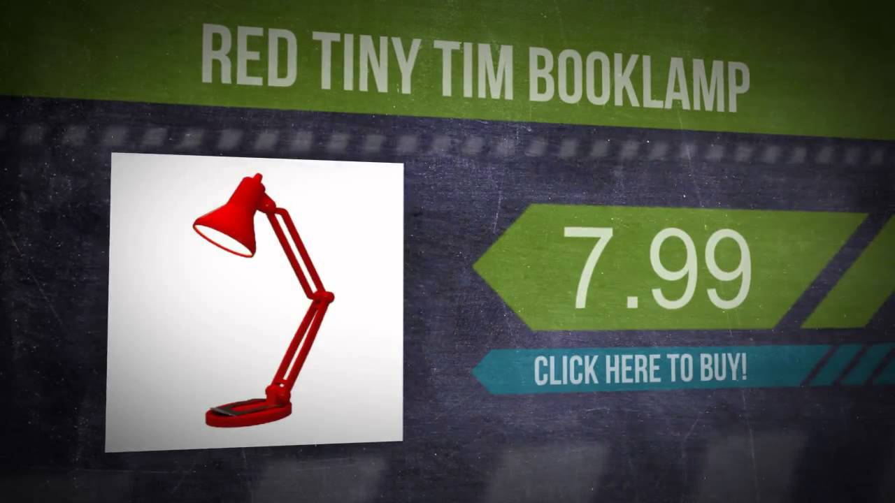 Red Tiny Tim Booklamp