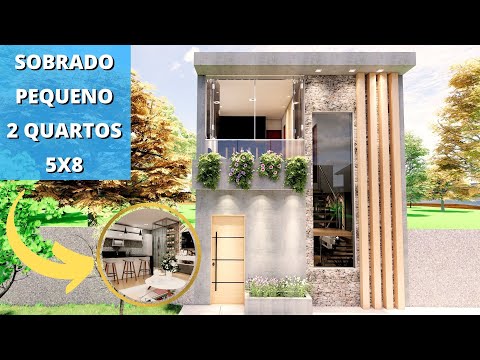 ✅PLANTA DE CASA PEQUENA COM 2 QUARTOS 5x8