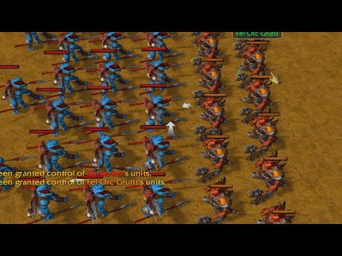 【小黄】64 Berserker vs 33 Fel Orc Grunt (All FullGrade) Reforged