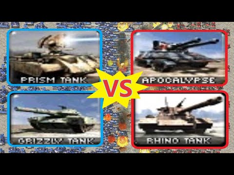 Prism + Grizzly vs Apocalypse + Rhino - Same Cost - Red Alert 2