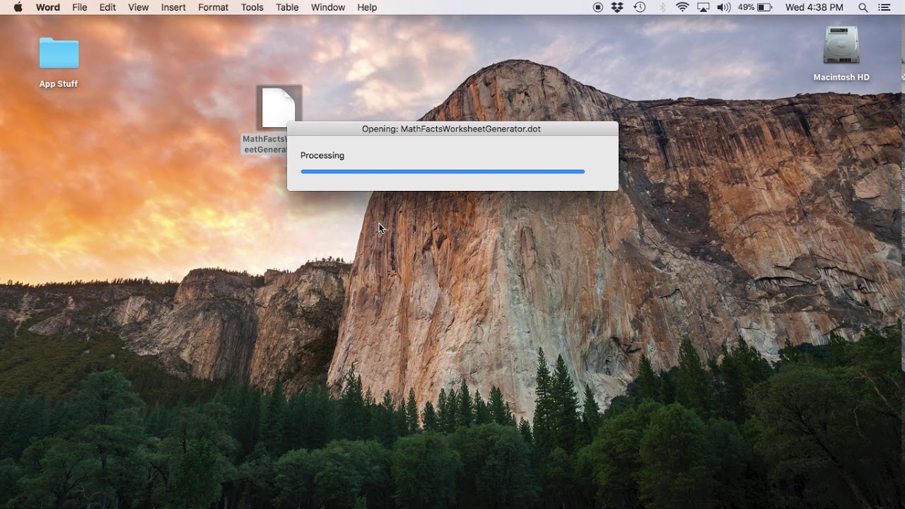 MacOS - Math Facts Worksheet Generator