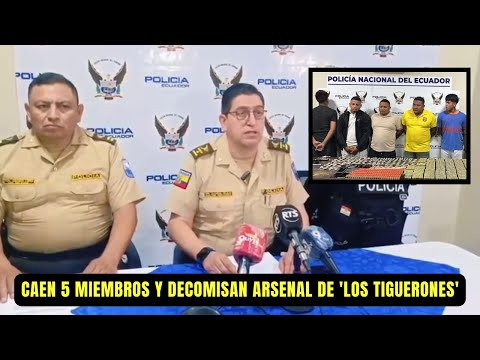 Incautan arsenal de 'Los Tiguerones' y capturan a 5 miembros en Guayaquil