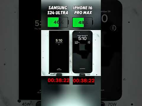 Samsung S24 Ultra vs iPhone 16 Pro Max – Insane Charging Test!⚡🔋 Who’s Faster?#shorts #viralvideo