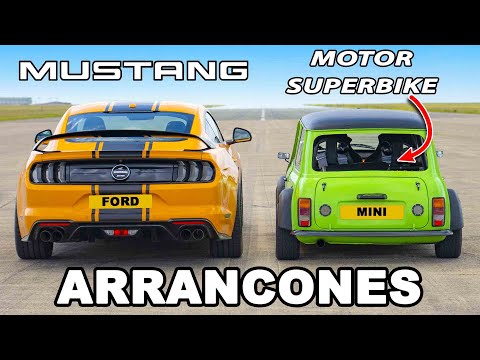 Ford Mustang V8 vs Mini con motor Hayabusa: ARRANCONES