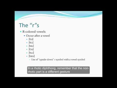 The rs Part 4 Rhotic Diphthongs and recap