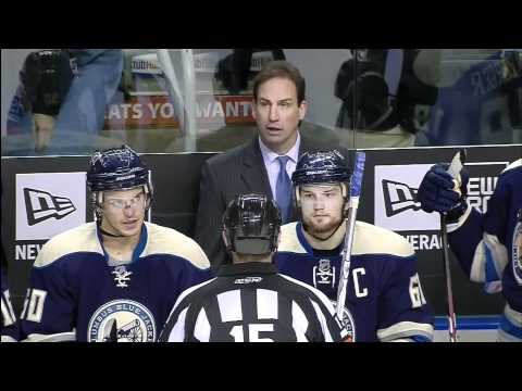 Sabres vs. Blue Jackets (12-3-2010) Jared Boll delievers a hit to the head of Shaone Morrison