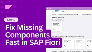 Fix Missing Components Fast in SAP Fiori I Demo